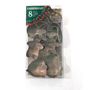 Farberware 8 Pc Christmas Cookie Cutter Set Holiday Seasonal Shapes 2021 Metal